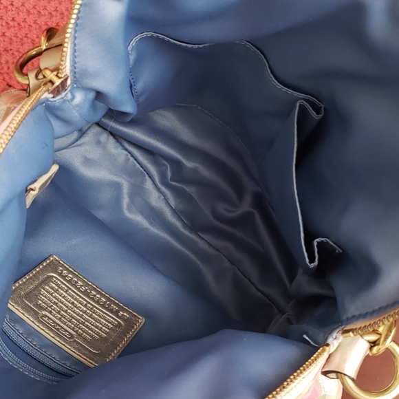 Coach Poppy crossbody satchel 2 way plaid purse - Picture 8 of 14